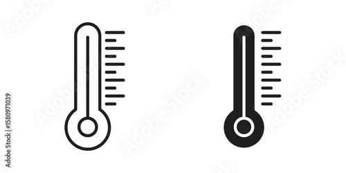 Thermometer icon, outline vector sign, linear and solid style pictogram isolated on white.