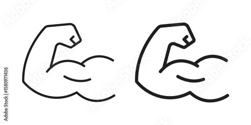 Strong arm icon, outline vector sign, linear and solid style pictogram isolated on white.