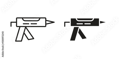 Sealants gun icon, outline vector sign, linear and solid style pictogram isolated on white.