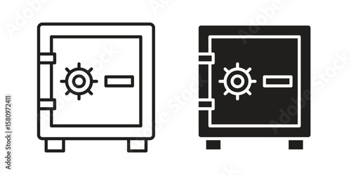 Safe icon, outline vector sign, linear and solid style pictogram isolated on white.