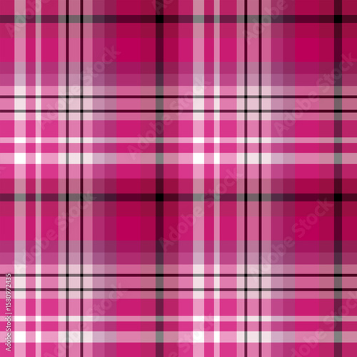 Seamless pattern with pleasant pink, white and black colors for plaid, fabric, textile, clothes, tablecloth and other things. Vector image.