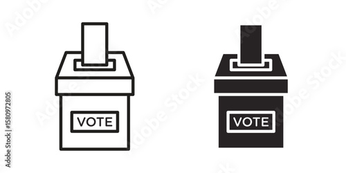 Referendum icon, outline vector sign, linear and solid style pictogram isolated on white.