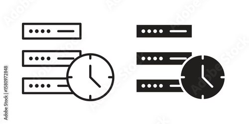 Real time data icon, outline vector sign, linear and solid style pictogram isolated on white.