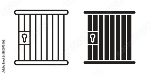 Prison icon, outline vector sign, linear and solid style pictogram isolated on white.