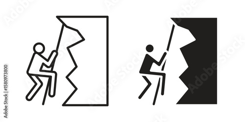 People Climbing icon, outline vector sign, linear and solid style pictogram isolated on white.