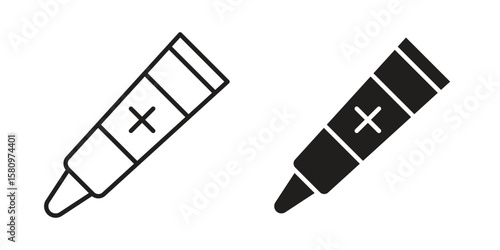 Ointment icon, outline vector sign, linear and solid style pictogram isolated on white.