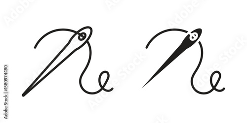 Needle icon, outline vector sign, linear and solid style pictogram isolated on white.