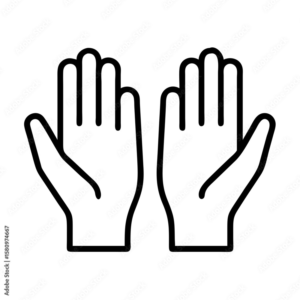 Illustration of open hands outline vector graphic design for healthcare and support concept usage Illustration of open hands outline vector graphic design for healthcare and support concept usage