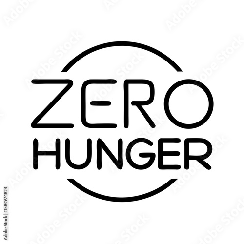 Zero hunger campaign logo design vector template for charity organization and food drive project