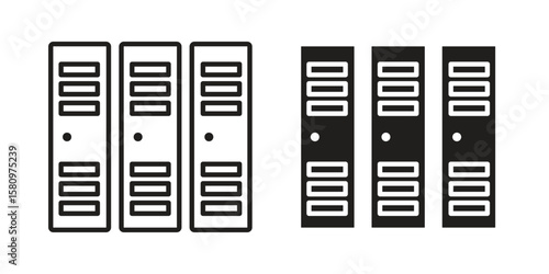 Locker icon, outline vector sign, linear and solid style pictogram isolated on white.