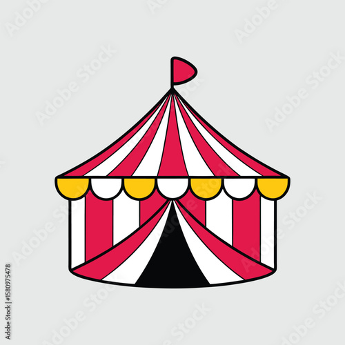 colorful large circus tent vector art illustration
