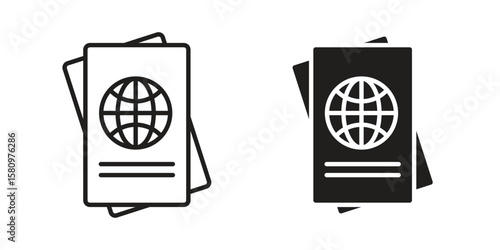Immigration icon, outline vector sign, linear and solid style pictogram isolated on white.