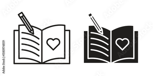 Guests book icon, outline vector sign, linear and solid style pictogram isolated on white.