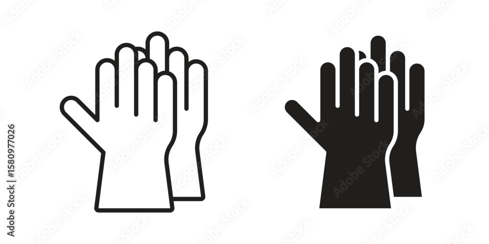 Gloves icon, outline vector sign, linear and solid style pictogram isolated on white. Gloves icon, outline vector sign, linear and solid style pictogram isolated on white.