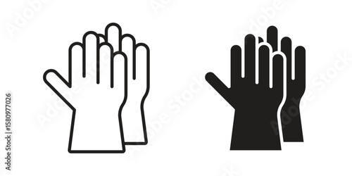Gloves icon, outline vector sign, linear and solid style pictogram isolated on white.