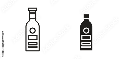 Gin icon, outline vector sign, linear and solid style pictogram isolated on white.