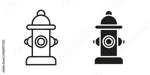 Fire hydrant icon, outline vector sign, linear and solid style pictogram isolated on white.