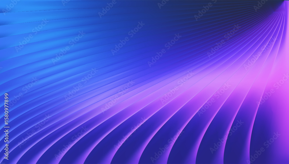 Purple and blue fluid gradation background with abstract gradient color patterns. Soft dark mesh texture with neon light effects for modern designs. Pastel liquid iridescent waves. Vector Illustration