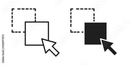Drag and drop icon, outline vector sign, linear and solid style pictogram isolated on white.