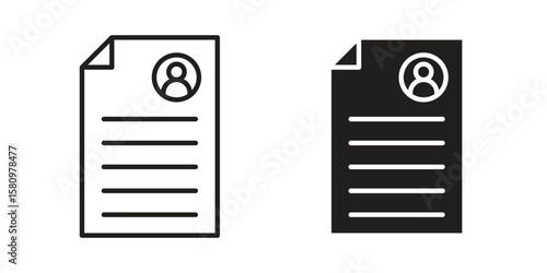 Curriculum icon, outline vector sign, linear and solid style pictogram isolated on white.