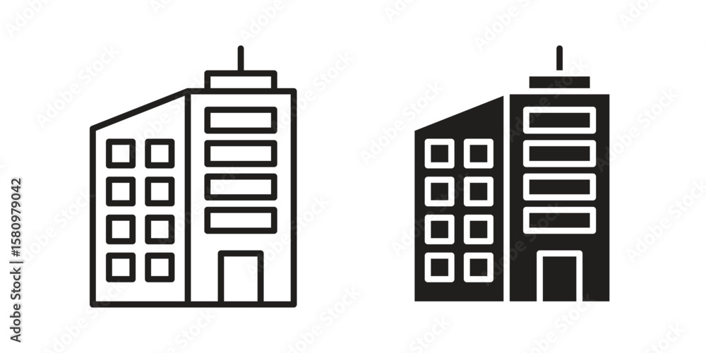 Obraz premium Company icon, outline vector sign, linear and solid style pictogram isolated on white.