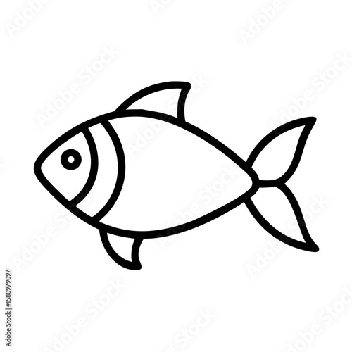 Outline drawing of a fish vector illustration simple fish icon for design and decoration element