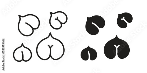 Chickpeas hummus icon, outline vector sign, linear and solid style pictogram isolated on white.