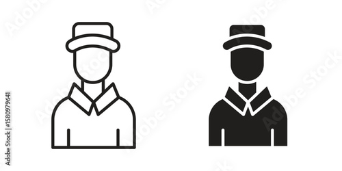 Cashier icon, outline vector sign, linear and solid style pictogram isolated on white.