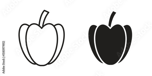 Capsicum icon, outline vector sign, linear and solid style pictogram isolated on white.
