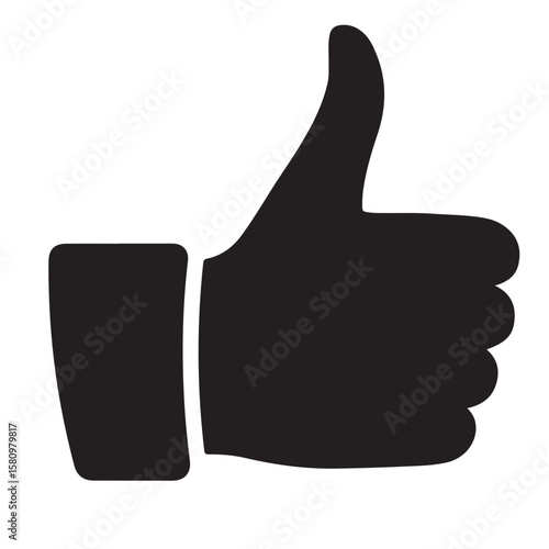 Thumbs up gesture isolated on a white background, vector graphic