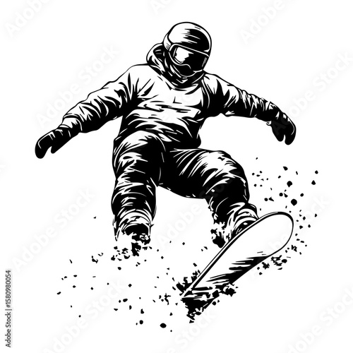 Jumping skier sport