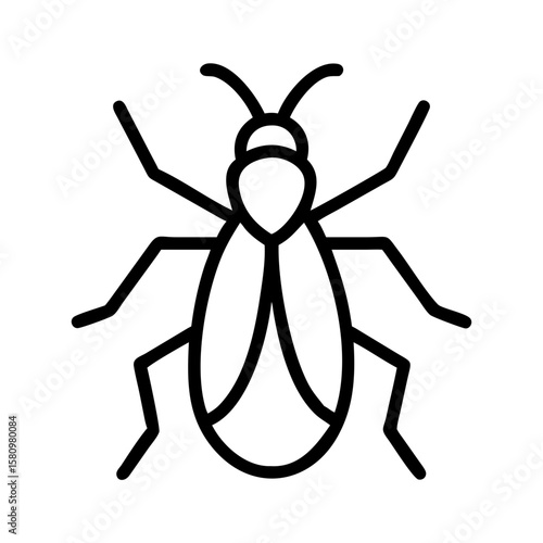Outline drawing of a cockroach insect pest vector illustration for pest control services