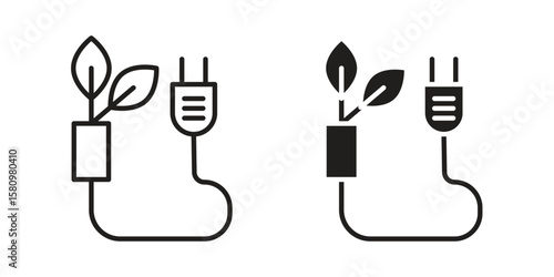 Biomass energy icon, outline vector sign, linear and solid style pictogram isolated on white.