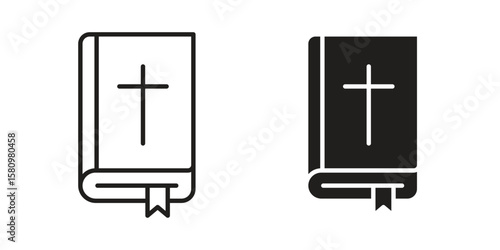 Bible icon, outline vector sign, linear and solid style pictogram isolated on white.