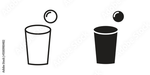 Beer pong icon, outline vector sign, linear and solid style pictogram isolated on white.