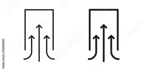 Air suction icon, outline vector sign, linear and solid style pictogram isolated on white.