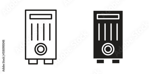 Air purifier icon, outline vector sign, linear and solid style pictogram isolated on white.