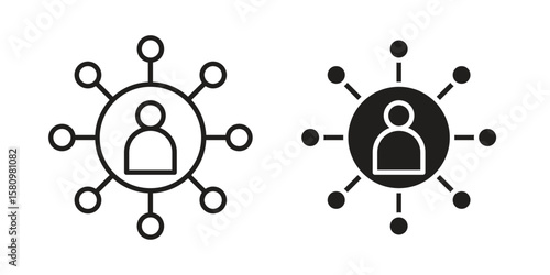 Affiliate marketing icon, outline vector sign, linear and solid style pictogram isolated on white.