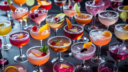 Fototapeta Naklejka Na Ścianę i Meble -  cocktail with fruits and berries