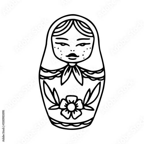 traditional matryoshka doll outline