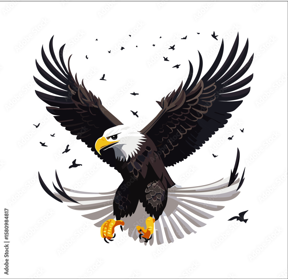 Fototapeta premium Collection of bird silhouette icon vectors in minimal style on white background, ideal for wildlife graphics, nature-themed designs, flying animal symbols, and eco logos