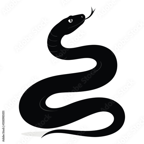 Snake silhouette . Vector illustration, EPS10
