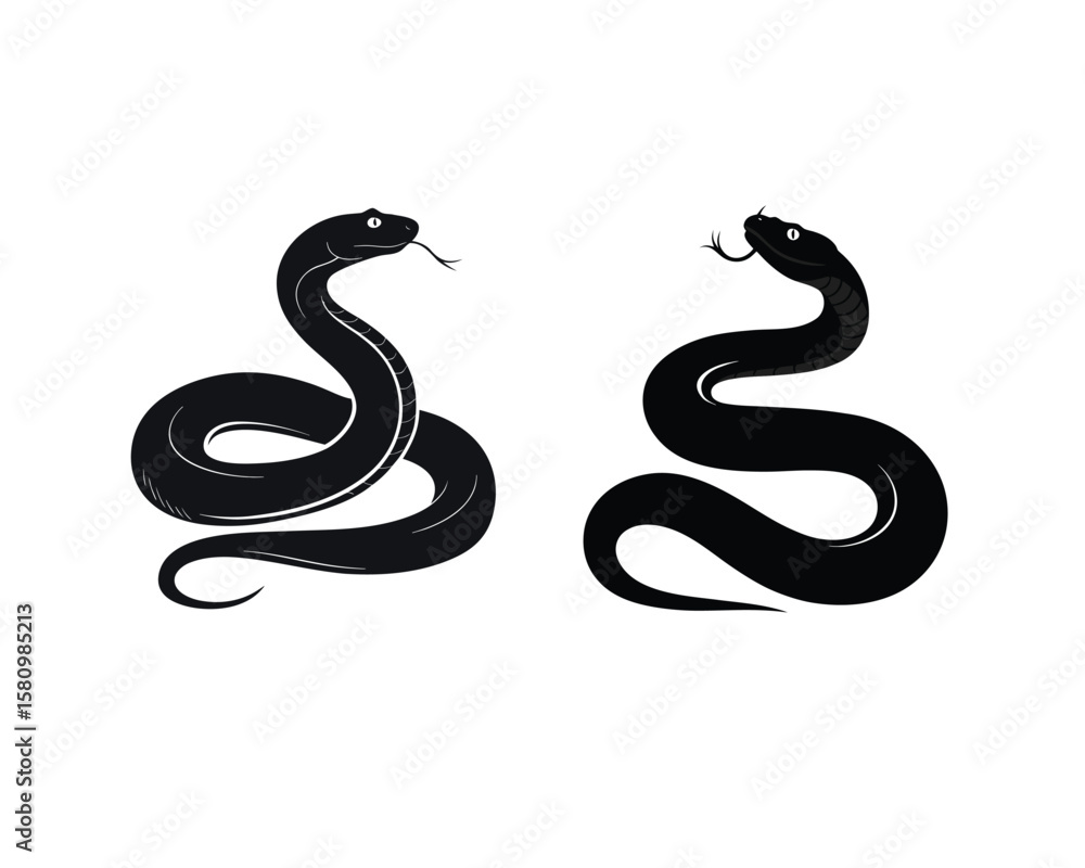 Obraz premium Snake silhouette . Vector illustration, EPS10 