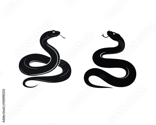 Snake silhouette . Vector illustration, EPS10
