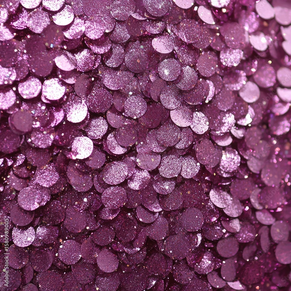 Obraz premium Sparkly Amethyst Discs Textured Background, Glittery Magenta Sequins Abstract Pattern