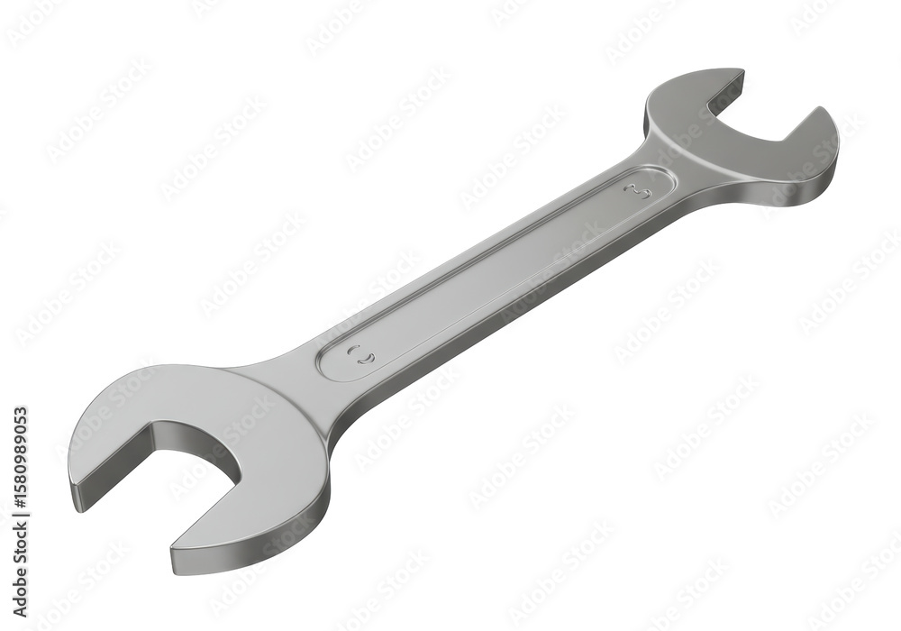 Isolated Silver Metal Wrench Tool for Repair and Maintenance Isolated Silver Metal Wrench Tool for Repair and Maintenance