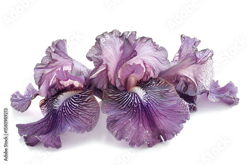 Delicate Purple Irises Close Up Floral Beauty