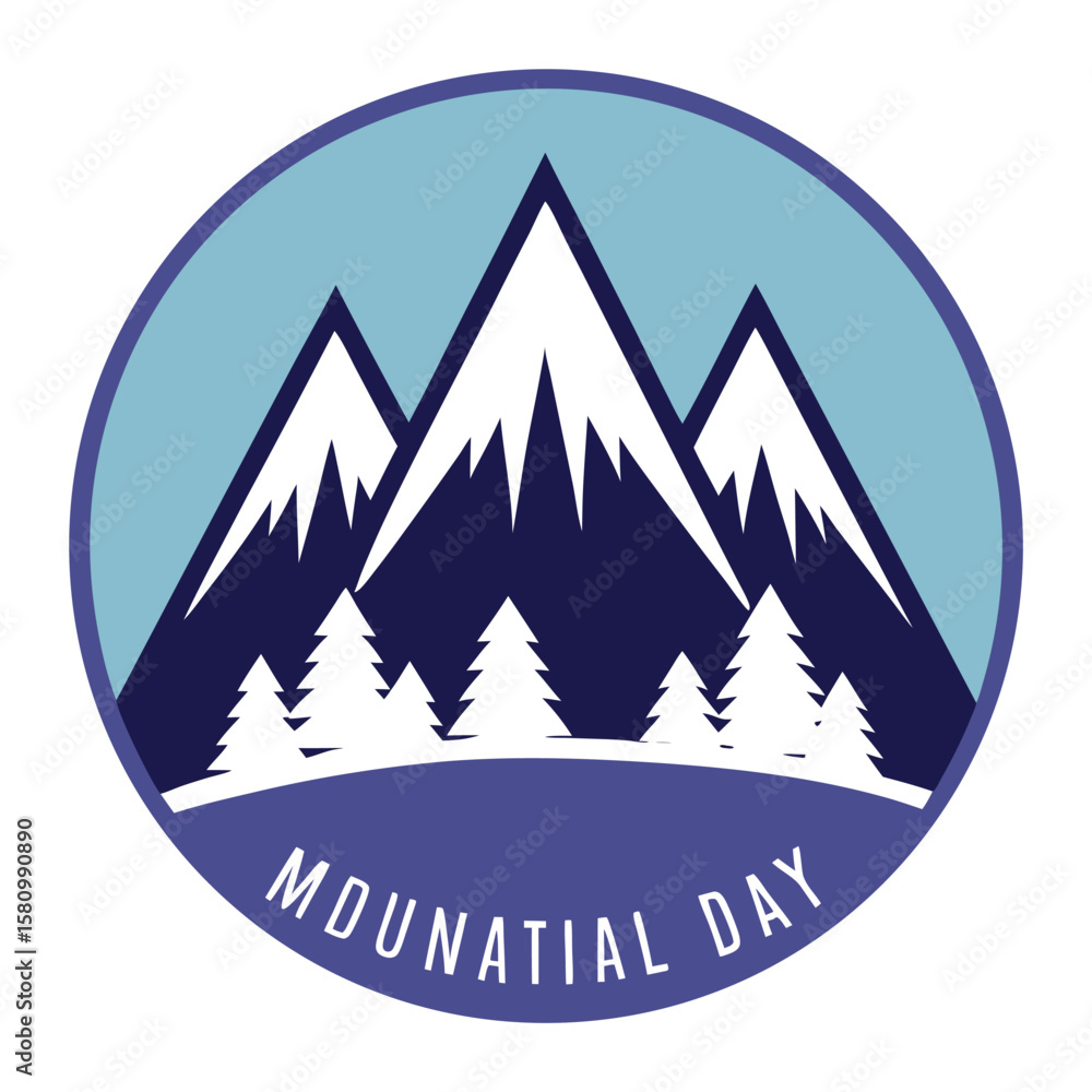 Fototapeta premium silhouette International Mountain Day on white background 