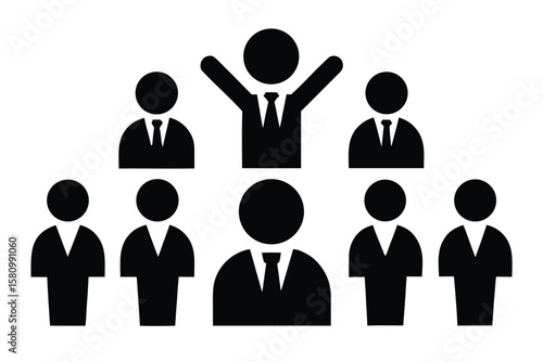 Business Team Hierarchy Structure Illustration Building Strong Corporate Leadership and Cooperation