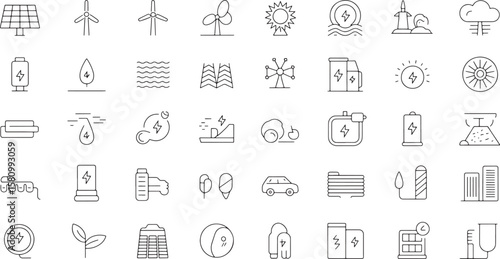 environmental conservation icon bundle silhouette line art design illustration premium quality